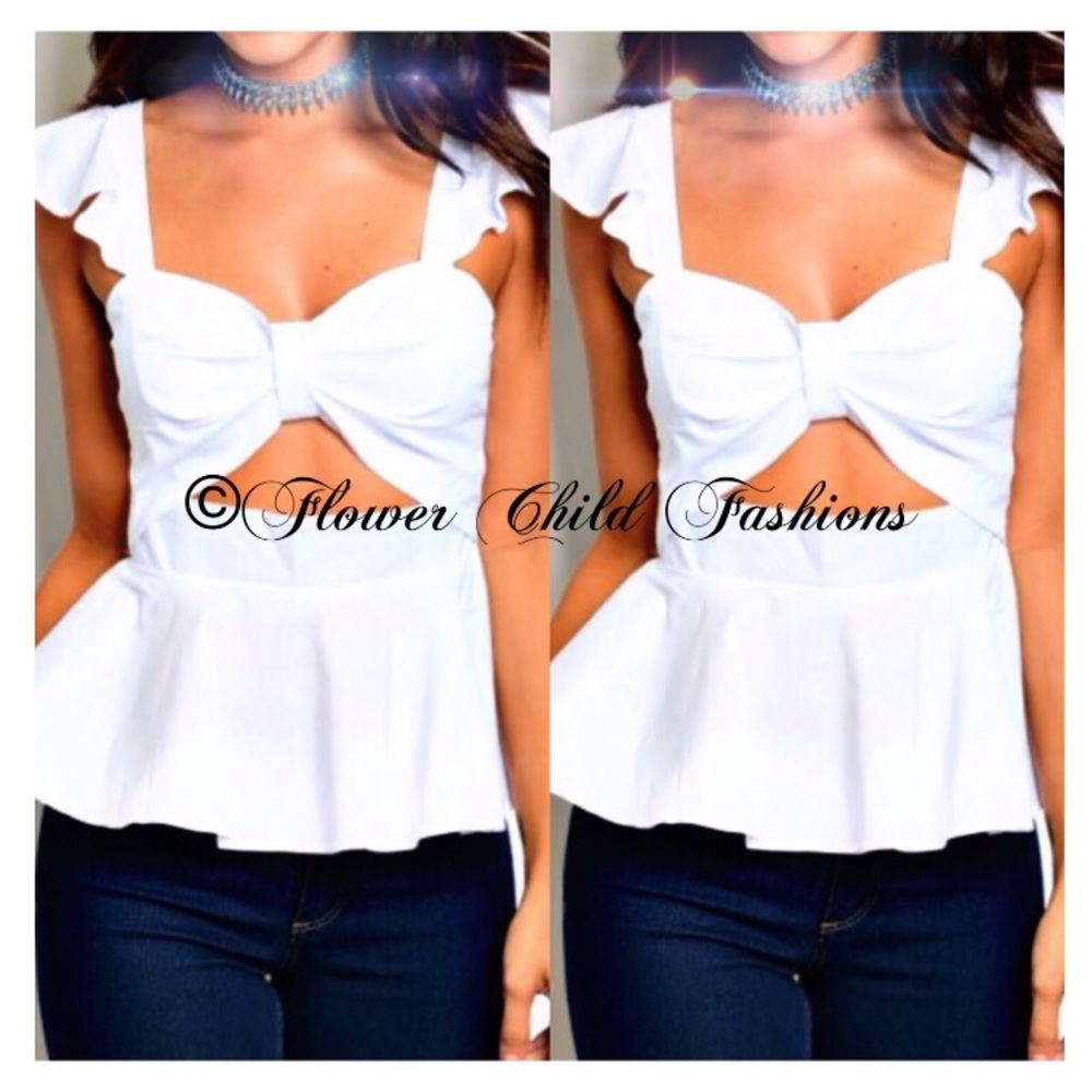 Ruffle Cut Out Top